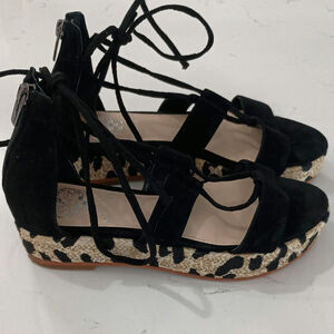 Kallia Sandals Mobwife Leopard print espadrilla platform tie wrap. Size 7